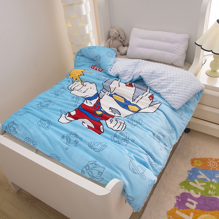 91家纺网 家纺一手货源 找家纺 萌宝家纺 2025新款可拆洗A类儿童豆豆绒大豆冬被儿童婴儿绒春秋被安抚被被子被芯 凹凸曼