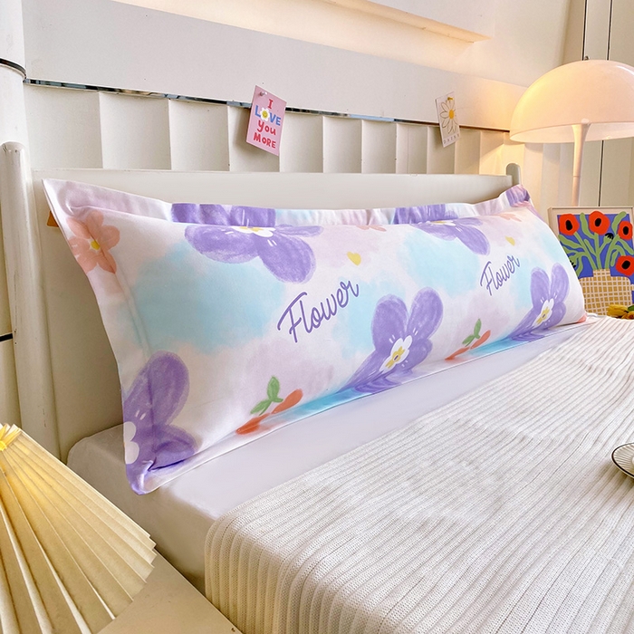 91家纺网 家纺一手货源 找家纺 雨彤家纺 2025新款小清新斜纹印花双人枕套 恋之花