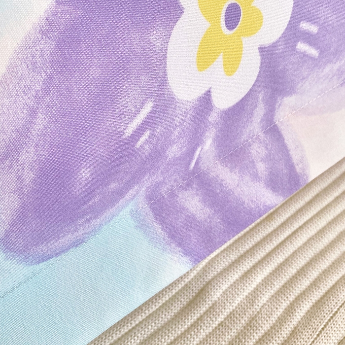 91家纺网 家纺一手货源 找家纺 雨彤家纺 2025新款小清新斜纹印花双人枕套 恋之花