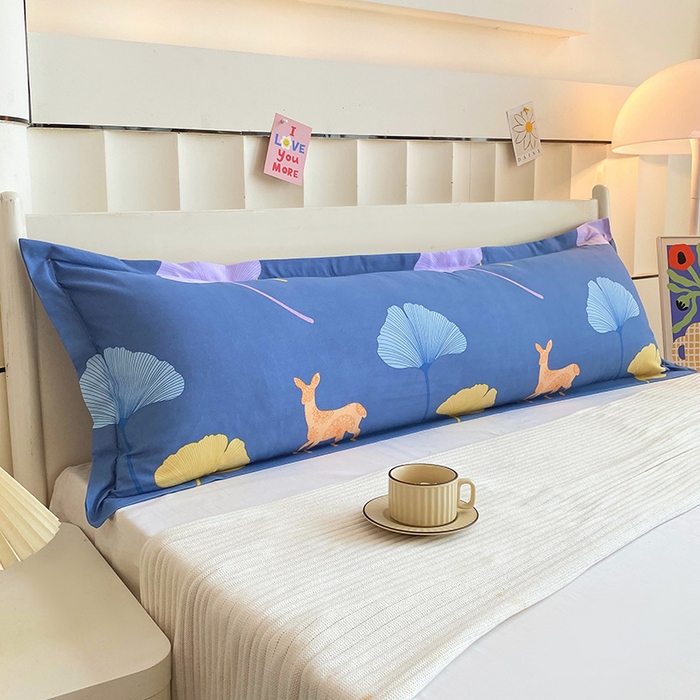 91家纺网 家纺一手货源 找家纺 雨彤家纺 2025新款小清新斜纹印花双人枕套 精灵鹿