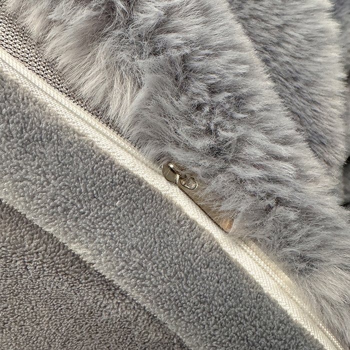 91家纺网 家纺一手货源 找家纺 唐人居 2025新款兔毛绒牛奶绒四件套--条纹 条纹-浅灰