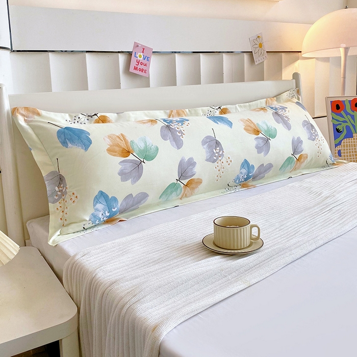 91家纺网 家纺一手货源 找家纺 雨彤家纺 2025新款小清新斜纹印花双人枕套 泽如梨花