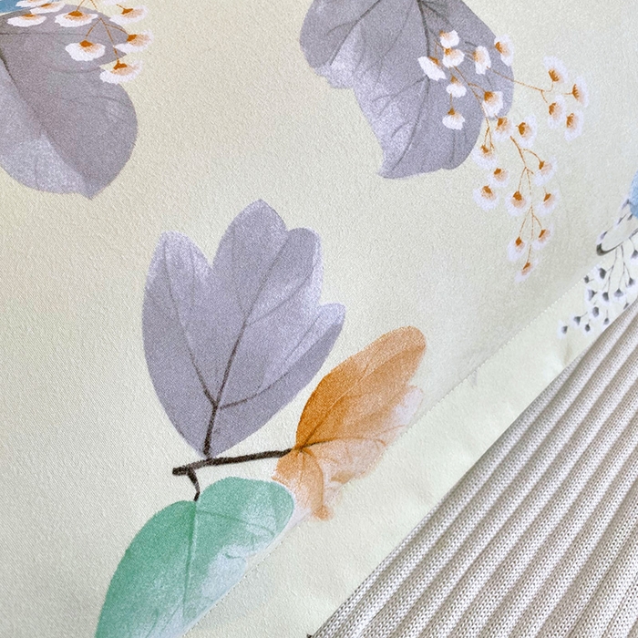 91家纺网 家纺一手货源 找家纺 雨彤家纺 2025新款小清新斜纹印花双人枕套 泽如梨花