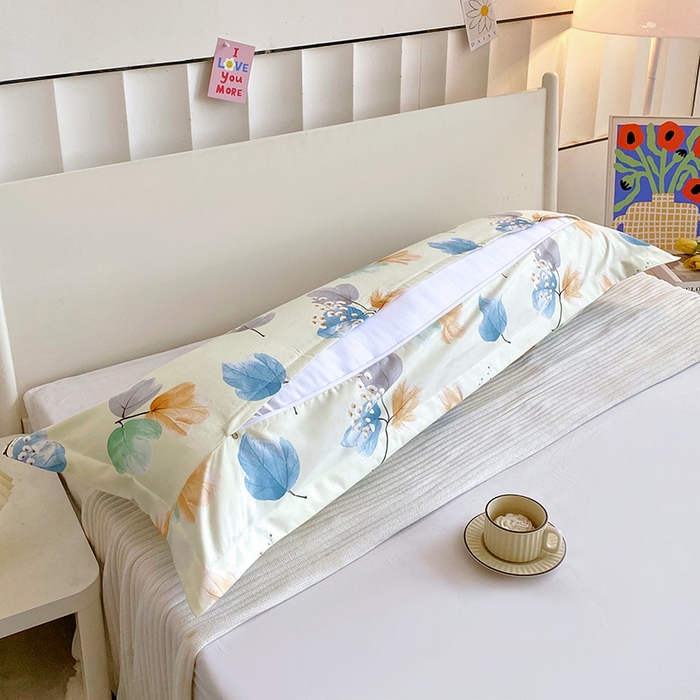 91家纺网 家纺一手货源 找家纺 雨彤家纺 2025新款小清新斜纹印花双人枕套 泽如梨花