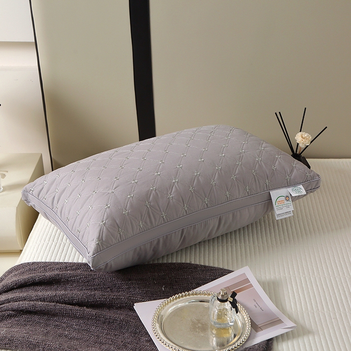 永乐枕芯 2025新款绗缝满天星枕芯 灰色48*74/只