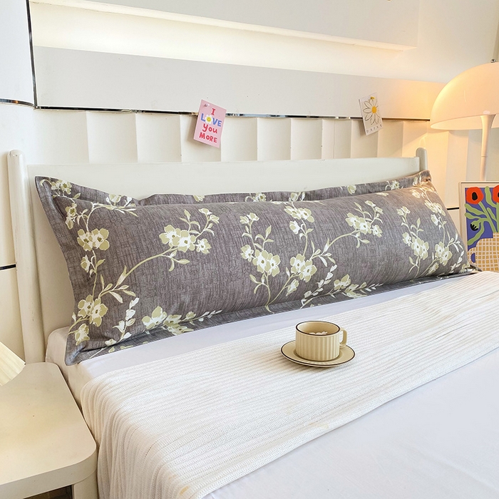 91家纺网 家纺一手货源 找家纺 雨彤家纺 2025新款小清新斜纹印花双人枕套 浅忆时光