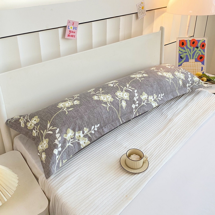 91家纺网 家纺一手货源 找家纺 雨彤家纺 2025新款小清新斜纹印花双人枕套 浅忆时光