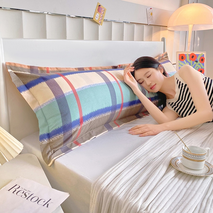 91家纺网 家纺一手货源 找家纺 雨彤家纺 2025新款小清新斜纹印花双人枕套 欧蓓拉