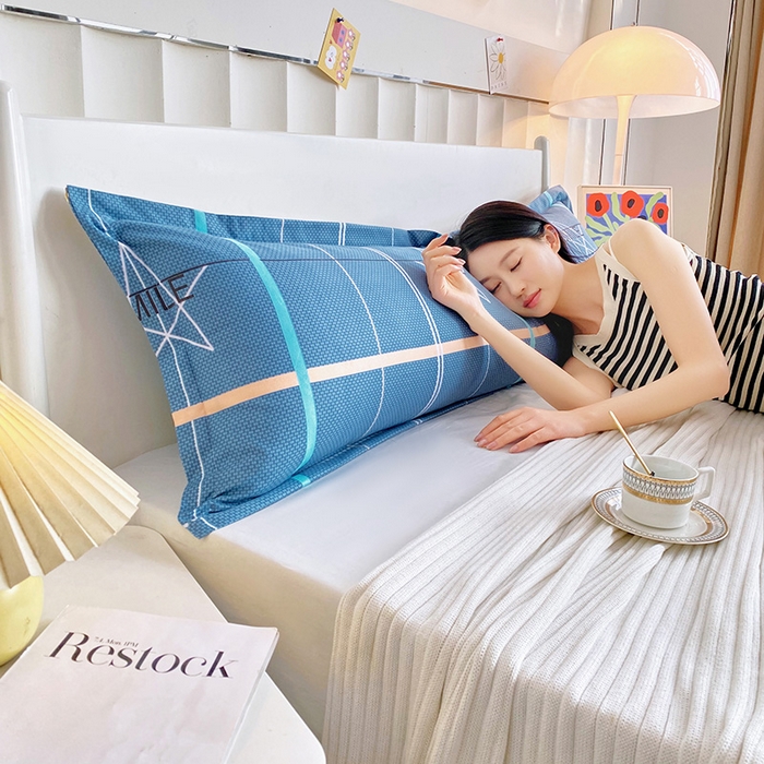 91家纺网 家纺一手货源 找家纺 雨彤家纺 2025新款小清新斜纹印花双人枕套 星光