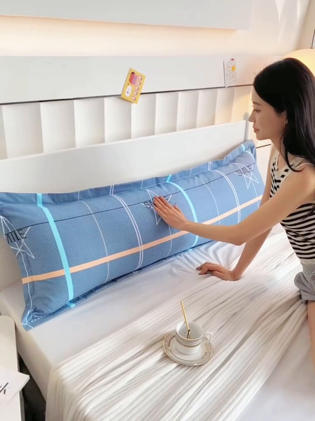 91家纺网 家纺一手货源 找家纺 雨彤家纺 2025新款小清新斜纹印花双人枕套 星光