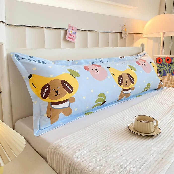 91家纺网 家纺一手货源 找家纺 雨彤家纺 2025新款小清新斜纹印花双人枕套 香蕉派