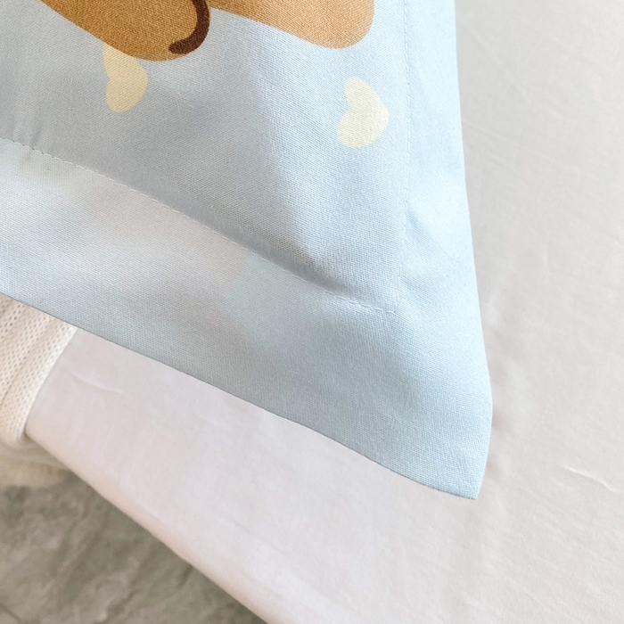 91家纺网 家纺一手货源 找家纺 雨彤家纺 2025新款小清新斜纹印花双人枕套 香蕉派