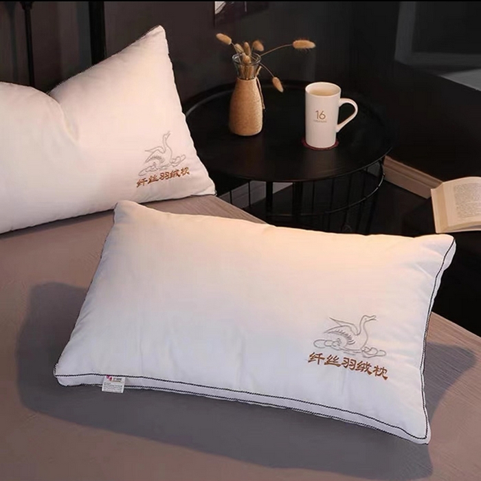 91家纺网 家纺一手货源 找家纺 （总）永乐枕芯 2025新款立体黑边绣花纤丝羽丝绒枕头老鸭枕天鹅枕羽丝绒枕芯