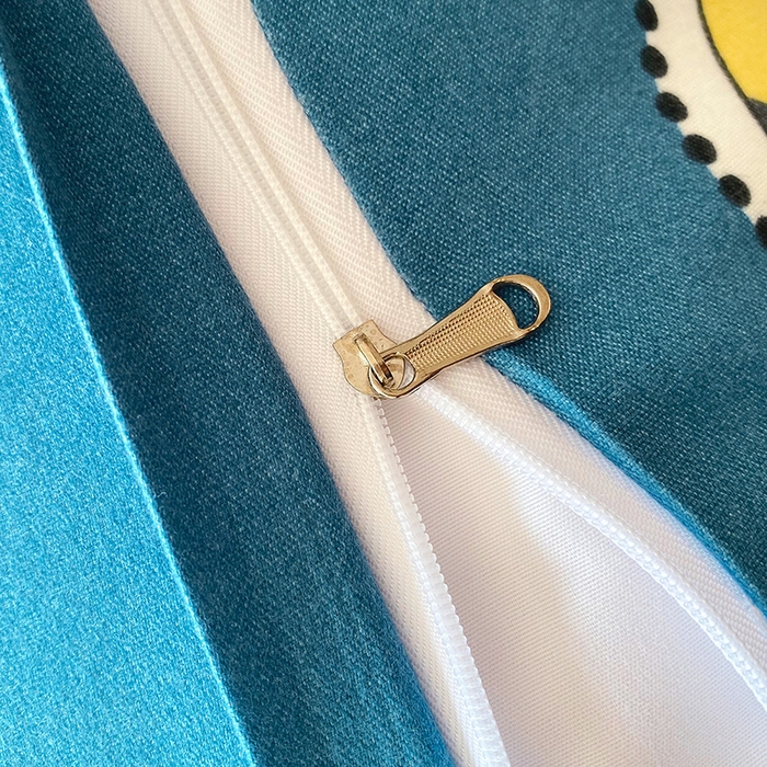 91家纺网 家纺一手货源 找家纺 雨彤家纺 2025新款小清新斜纹印花双人枕套 星愿-蓝