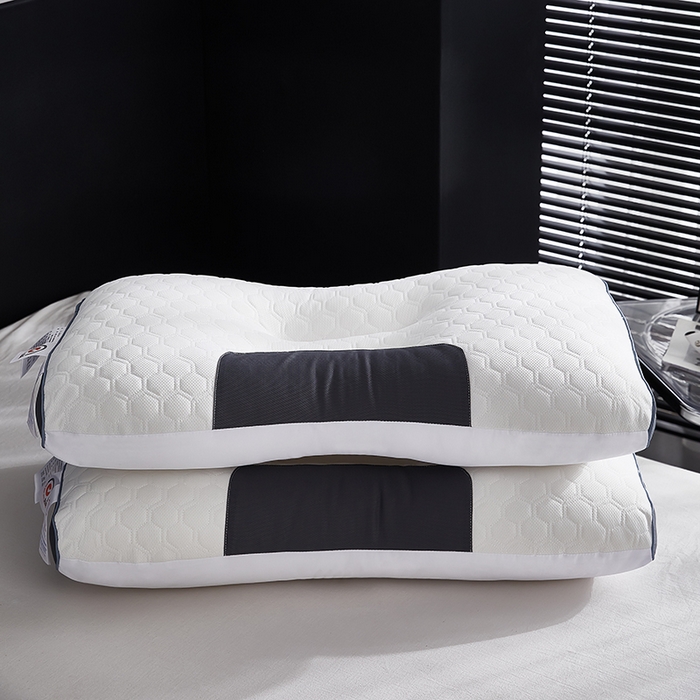 91家纺网 家纺一手货源 找家纺 永乐枕芯 2025新款大豆乳胶护颈3D枕 枕头枕芯 灰色