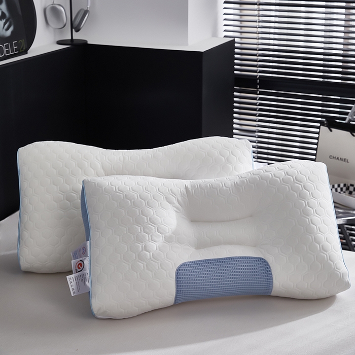 永乐枕芯 2025新款大豆乳胶护颈3D枕 枕头枕芯 蓝色