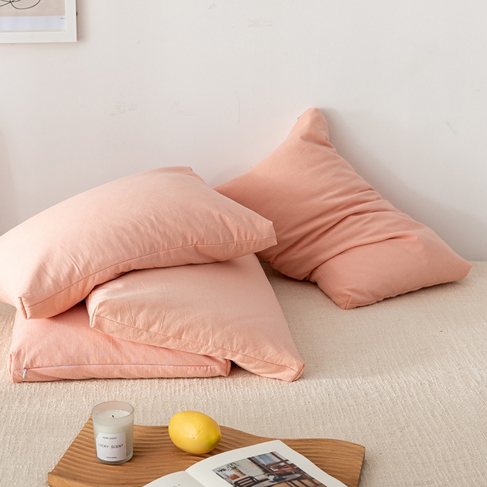 91家纺网 家纺一手货源 找家纺 小米枕芯 2025新款水洗棉荞麦枕头枕芯 粉色