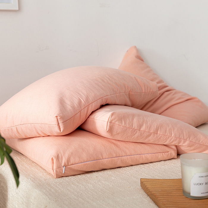 91家纺网 家纺一手货源 找家纺 小米枕芯 2025新款水洗棉荞麦枕头枕芯 粉色