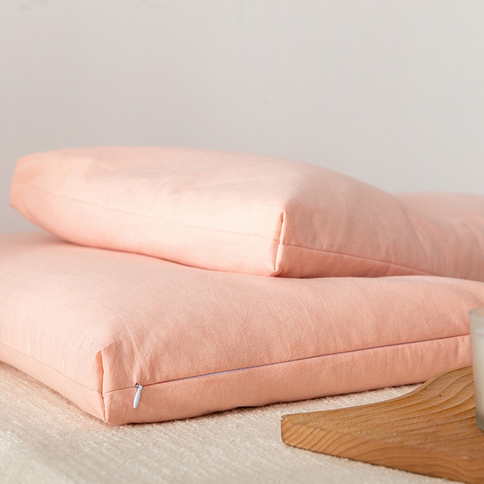 91家纺网 家纺一手货源 找家纺 小米枕芯 2025新款水洗棉荞麦枕头枕芯 粉色