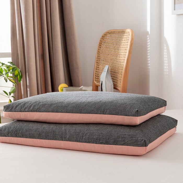 91家纺网 家纺一手货源 找家纺 小米枕芯 2025新款水洗棉荞麦枕头枕芯 灰色