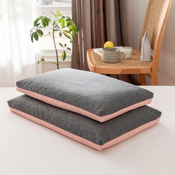 91家纺网 家纺一手货源 找家纺 小米枕芯 2025新款水洗棉荞麦枕头枕芯 灰色