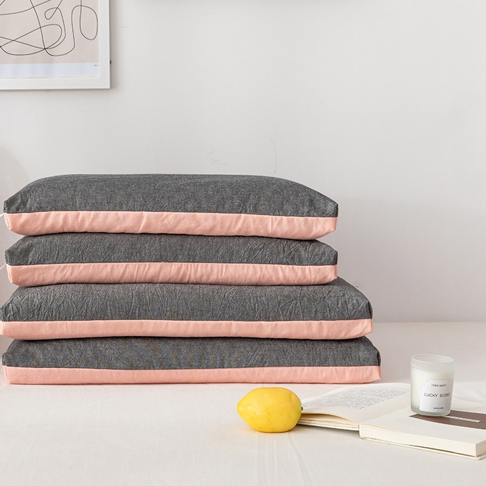 91家纺网 家纺一手货源 找家纺 小米枕芯 2025新款水洗棉荞麦枕头枕芯 灰色