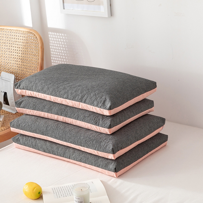 91家纺网 家纺一手货源 找家纺 小米枕芯 2025新款水洗棉荞麦枕头枕芯 灰色