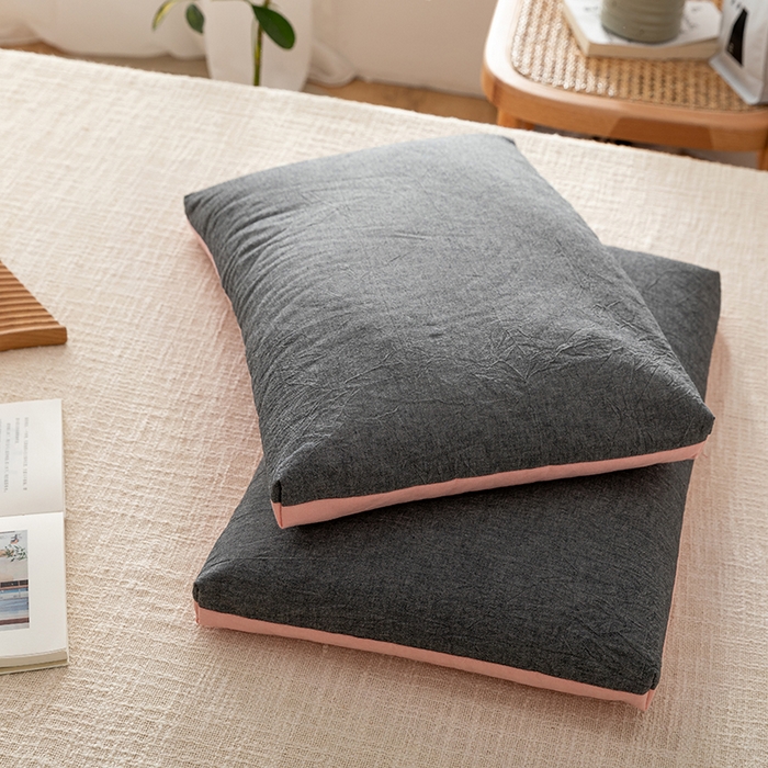 91家纺网 家纺一手货源 找家纺 小米枕芯 2025新款水洗棉荞麦枕头枕芯 灰色