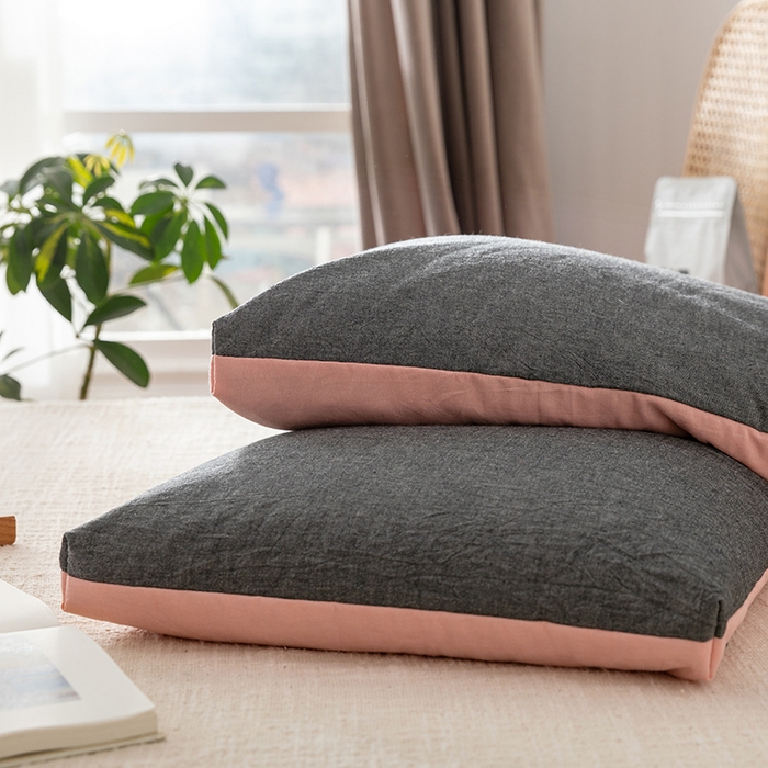 91家纺网 家纺一手货源 找家纺 小米枕芯 2025新款水洗棉荞麦枕头枕芯 灰色