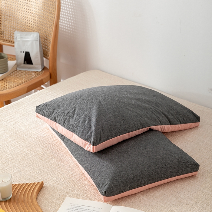 91家纺网 家纺一手货源 找家纺 小米枕芯 2025新款水洗棉荞麦枕头枕芯 灰色