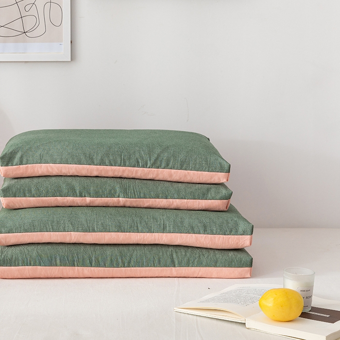 91家纺网 家纺一手货源 找家纺 小米枕芯 2025新款水洗棉荞麦枕头枕芯 绿色