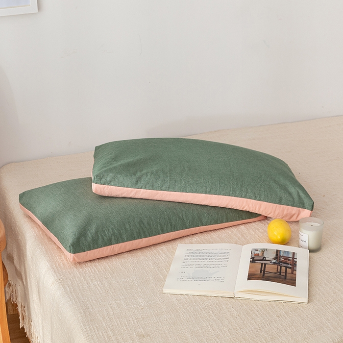 91家纺网 家纺一手货源 找家纺 小米枕芯 2025新款水洗棉荞麦枕头枕芯 绿色