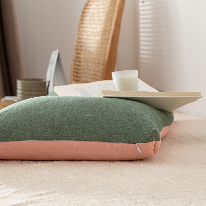 91家纺网 家纺一手货源 找家纺 小米枕芯 2025新款水洗棉荞麦枕头枕芯 绿色