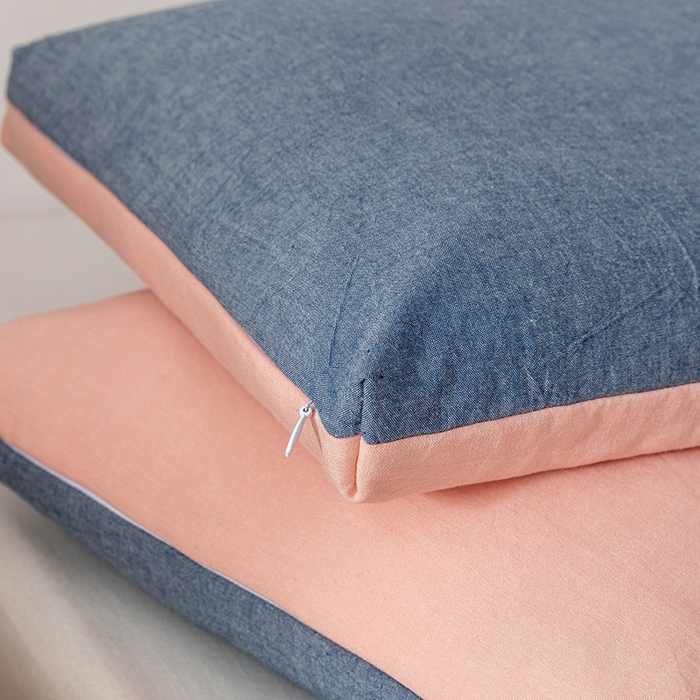 91家纺网 家纺一手货源 找家纺 小米枕芯 2025新款水洗棉荞麦枕头枕芯 牛仔蓝