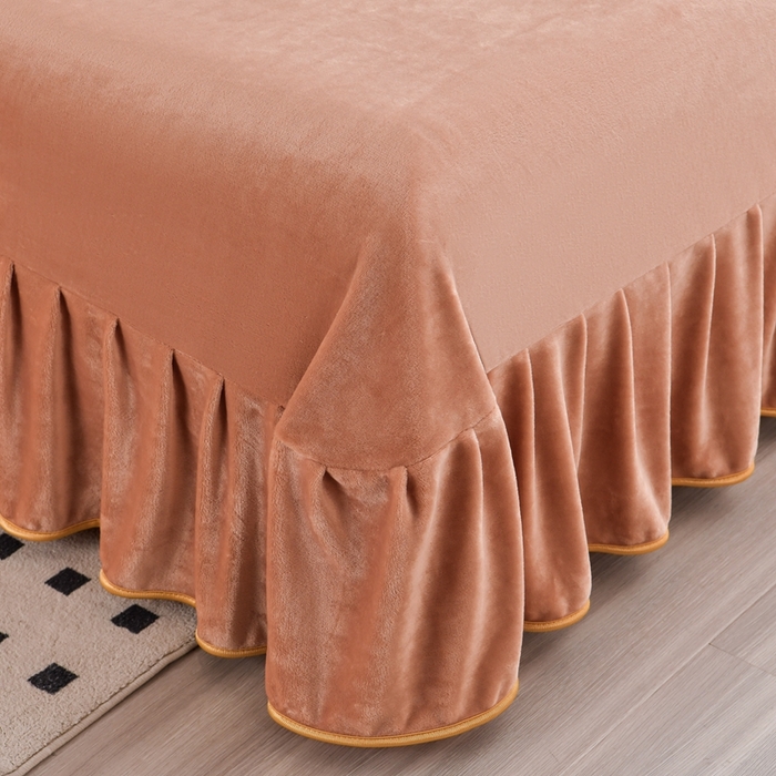 91家纺网 家纺一手货源 找家纺 芯诗曼2025新款8.5斤直播热款高克重牛奶绒法莱绒水晶金貂法莱绒四件套 黄金叶