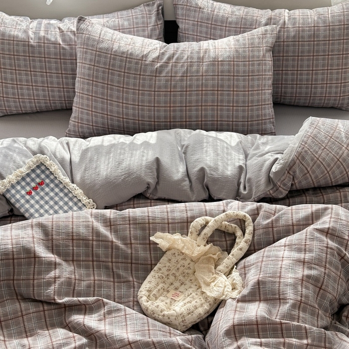 91家纺网 家纺一手货源 找家纺 丽美人家纺 2025新款【全尺寸不断货】高克重木棉提花双层纱四件套 QB布兰卡