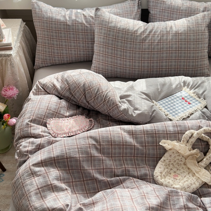 91家纺网 家纺一手货源 找家纺 丽美人家纺 2025新款【全尺寸不断货】高克重木棉提花双层纱四件套 QB布兰卡