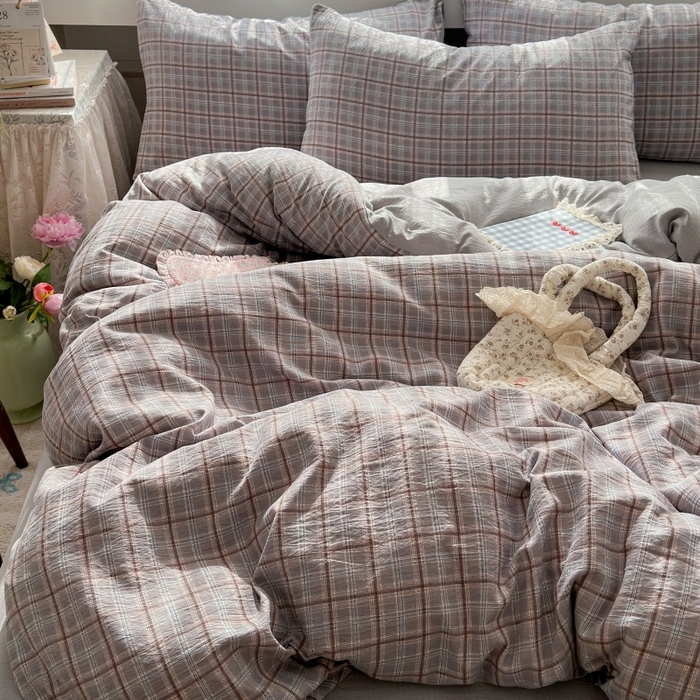 91家纺网 家纺一手货源 找家纺 丽美人家纺 2025新款【全尺寸不断货】高克重木棉提花双层纱四件套 QB布兰卡