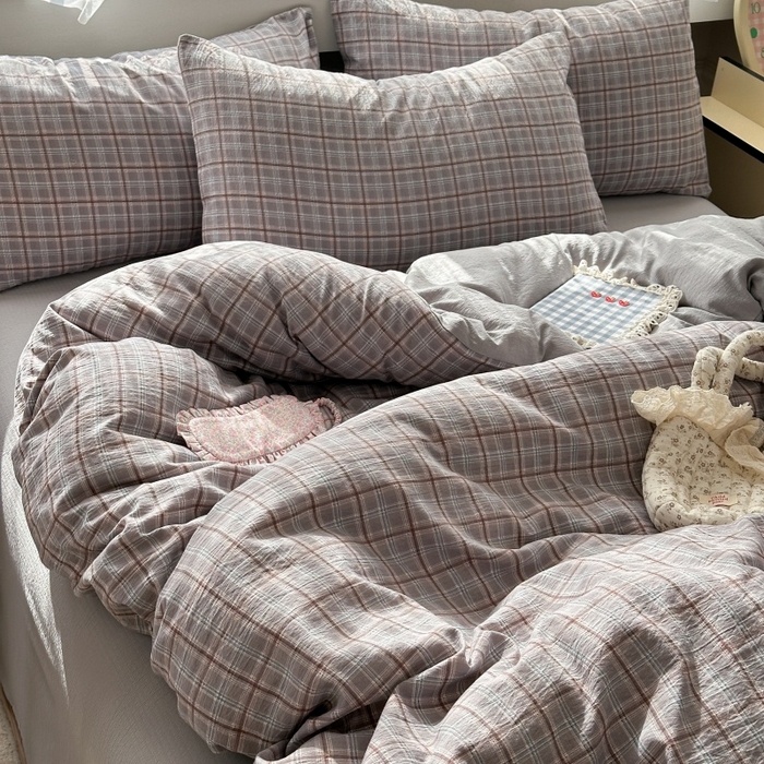 91家纺网 家纺一手货源 找家纺 丽美人家纺 2025新款【全尺寸不断货】高克重木棉提花双层纱四件套 QB布兰卡