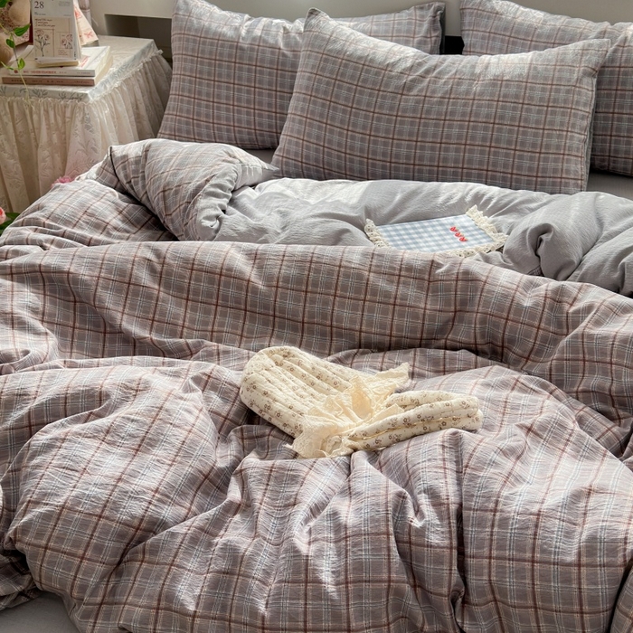 91家纺网 家纺一手货源 找家纺 丽美人家纺 2025新款【全尺寸不断货】高克重木棉提花双层纱四件套 QB布兰卡