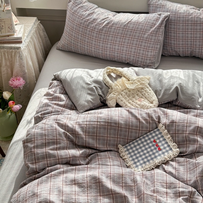 91家纺网 家纺一手货源 找家纺 丽美人家纺 2025新款【全尺寸不断货】高克重木棉提花双层纱四件套 QB布兰卡