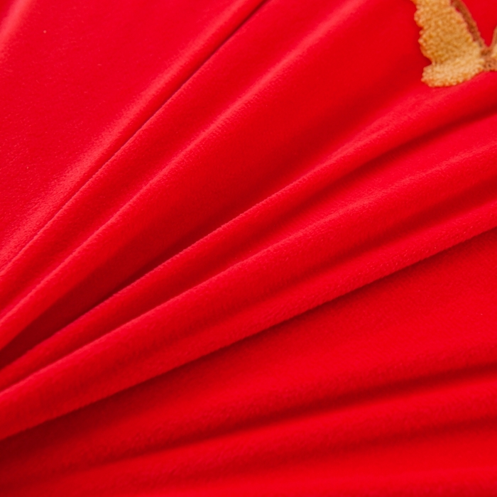 91家纺网 家纺一手货源 找家纺 唐人居 2025新款宝宝绒毛巾绣花边四件套-蒲公英之恋 蒲公英之恋-红