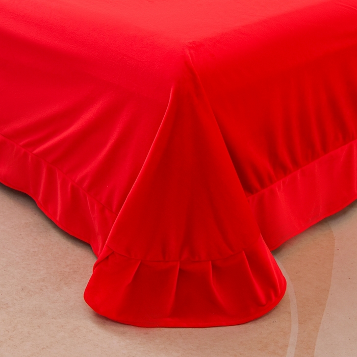 91家纺网 家纺一手货源 找家纺 唐人居 2025新款宝宝绒毛巾绣花边四件套-蒲公英之恋 蒲公英之恋-红