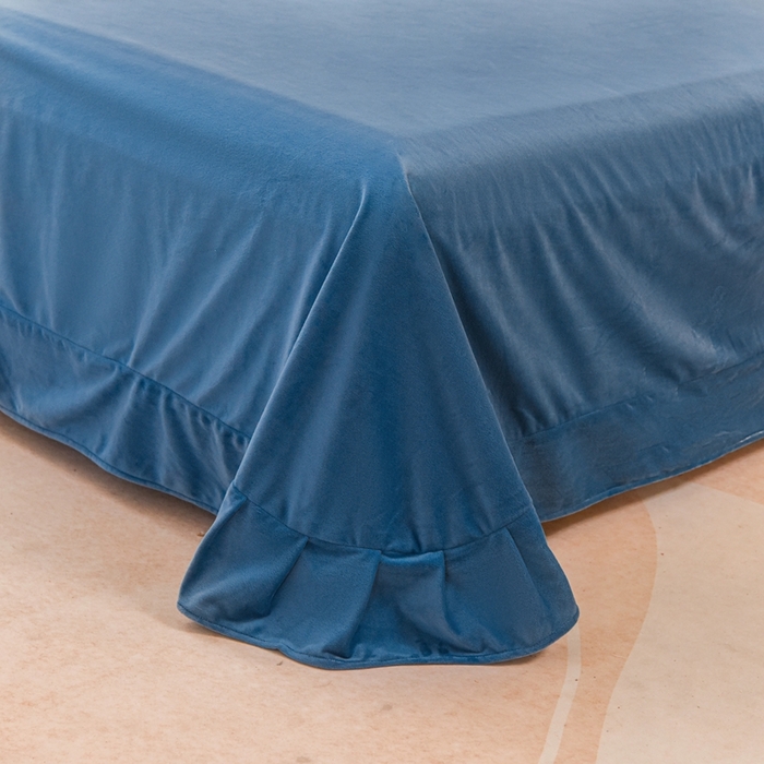 91家纺网 家纺一手货源 找家纺 唐人居 2025新款宝宝绒毛巾绣花边四件套-蒲公英之恋 蒲公英之恋-蓝