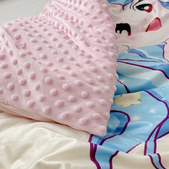 91家纺网 家纺一手货源 找家纺 萌宝家纺 2025新款可拆洗A类儿童豆豆绒大豆冬被儿童婴儿绒春秋被安抚被被子被芯 人鱼公主