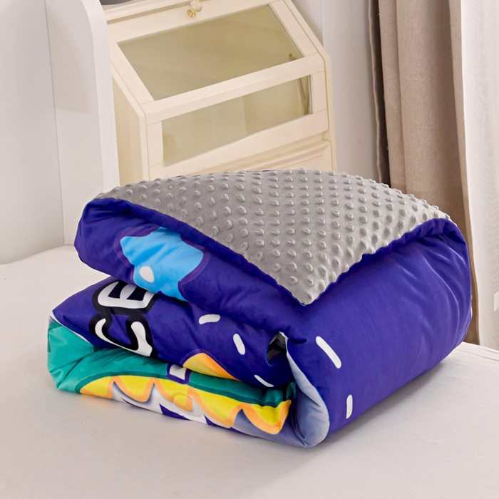 91家纺网 家纺一手货源 找家纺 萌宝家纺 2025新款可拆洗A类儿童豆豆绒大豆冬被儿童婴儿绒春秋被安抚被被子被芯 太空恐龙