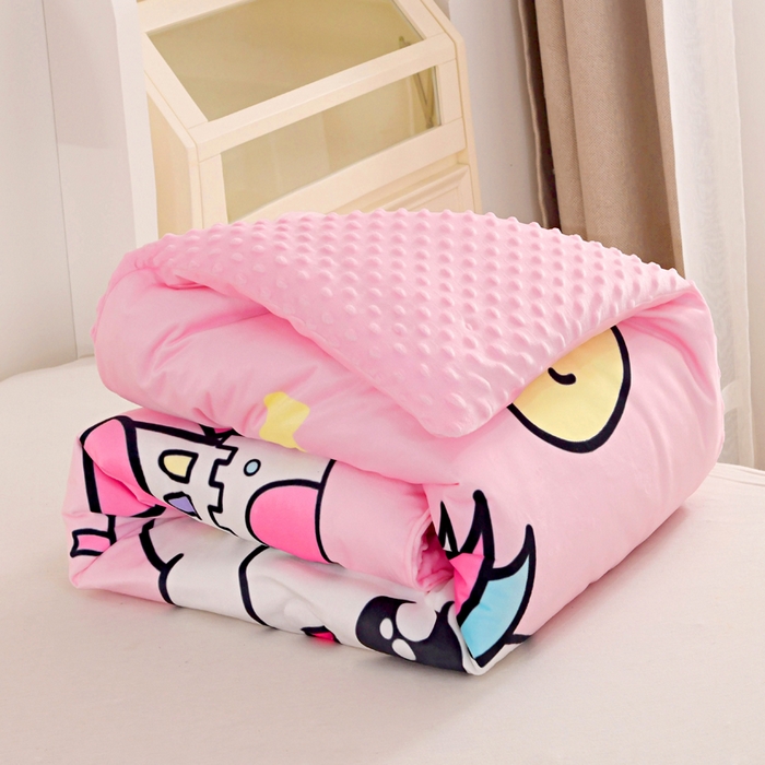 91家纺网 家纺一手货源 找家纺 萌宝家纺 2025新款可拆洗A类儿童豆豆绒大豆冬被儿童婴儿绒春秋被安抚被被子被芯 小马