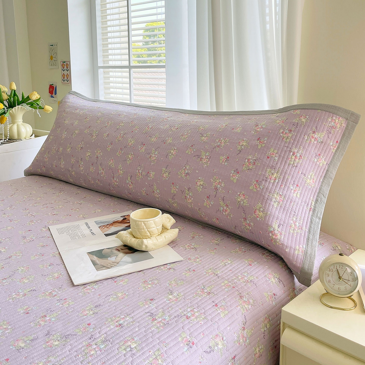 91家纺网 家纺一手货源 找家纺 雨彤家纺 2025新款A类双层纱夹棉双人枕巾 兰心幽怀