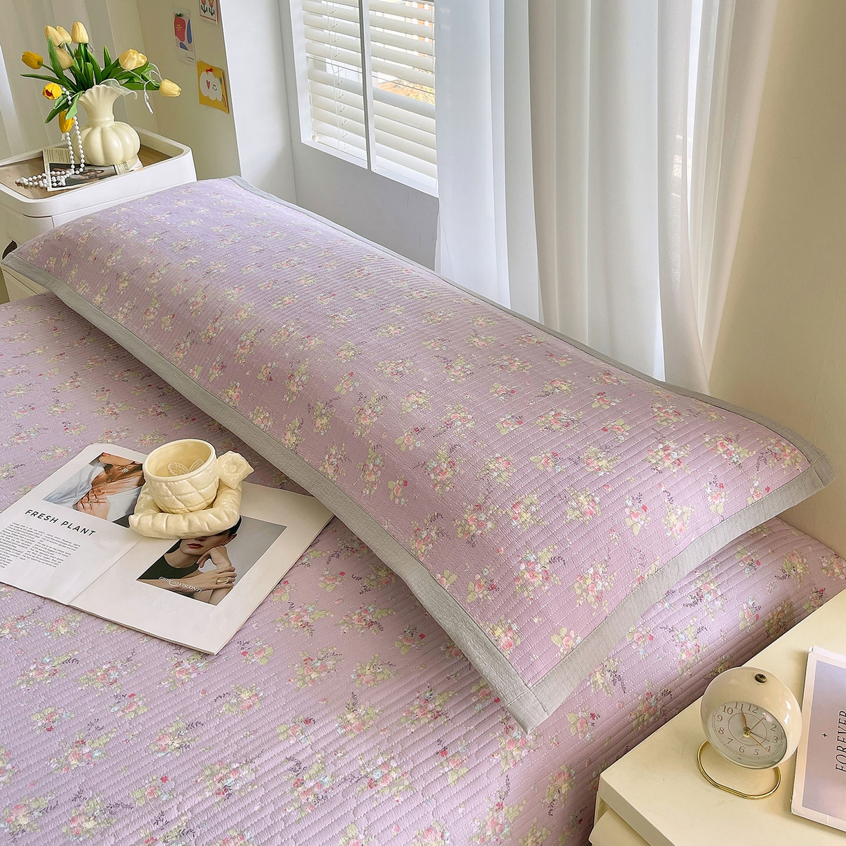 91家纺网 家纺一手货源 找家纺 雨彤家纺 2025新款A类双层纱夹棉双人枕巾 兰心幽怀