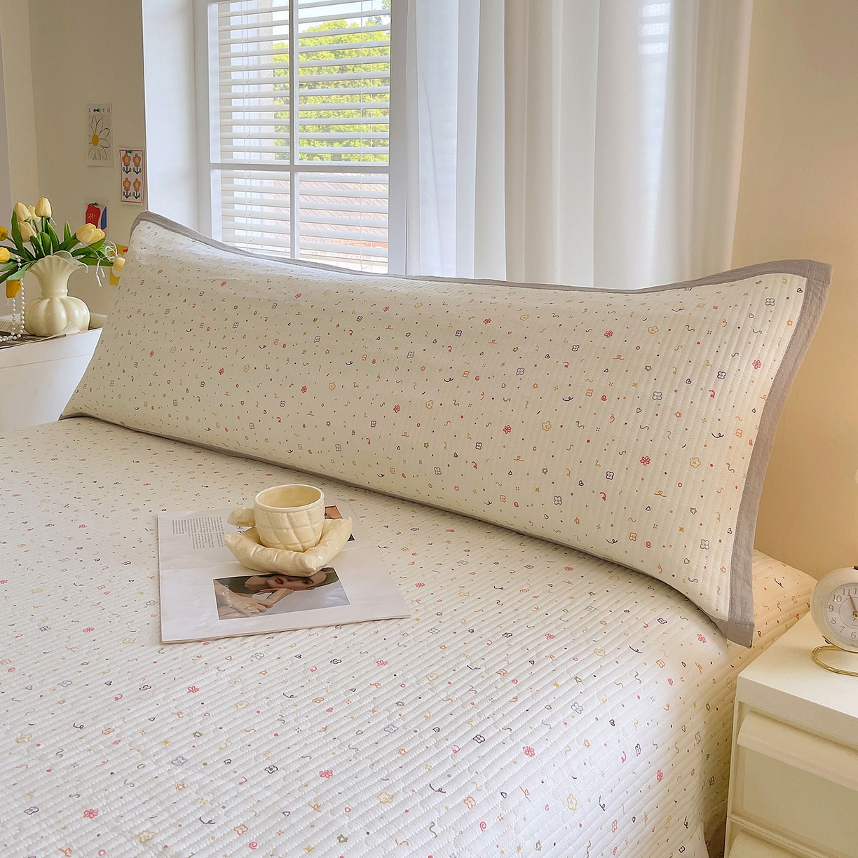 91家纺网 家纺一手货源 找家纺 雨彤家纺 2025新款A类双层纱夹棉双人枕巾 小确幸